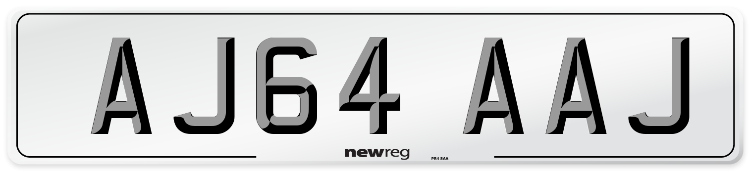 AJ64 AAJ Number Plate from New Reg